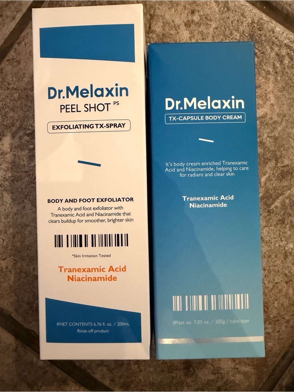 Dr. Melaxin Peel Shot Body and Foot Exfoliator & TX-Capsule Body Cream